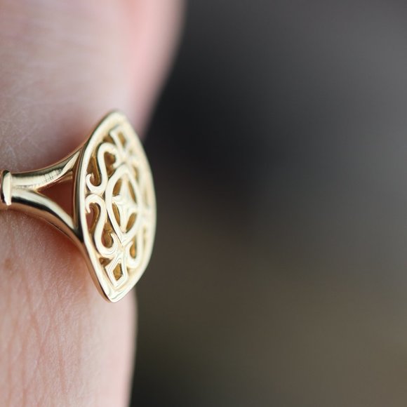 14K solid gold ring - Wings of Antiquity - Picture 17 of 17